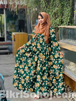 Pori Grown Dress in Premium Dubai Cherry Fabric, Free Size